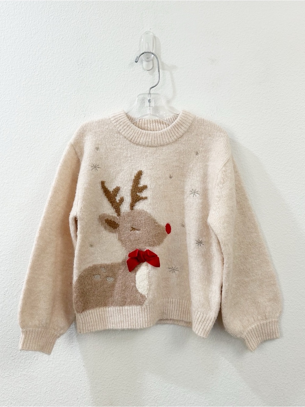 Zara Kids Reindeer Knit Holiday Christmas Sweater Size 4-5Y